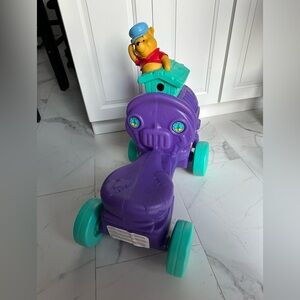 Vintage Winnie The Pooh 100 Acre RR Train Ride On Toddler Little Tikes RARE